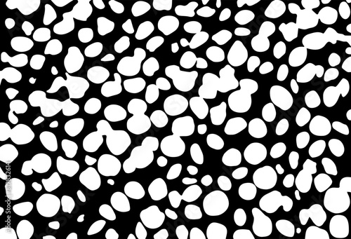 White balls on a black background, texture monochrome circles, Expressive Shapes and Dots, 
small form pellets are placed quaint 
