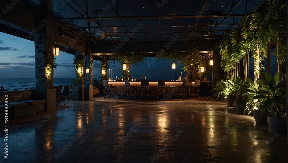 interior of an oceanfront nightclub interior of an oceanfront nightclub