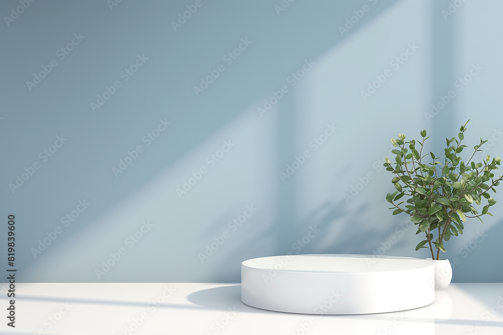 Blue room white platform