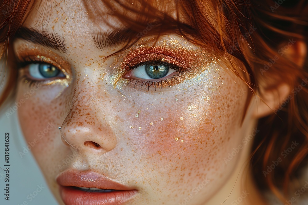 Glitter Eyeliner Look A model with a glitter eyeliner look, featuring sparkling accents for a festive and glamorous eye makeup Glitter Eyeliner Look A model with a glitter eyeliner look, featuring sparkling accents for a festive and glamorous eye makeup