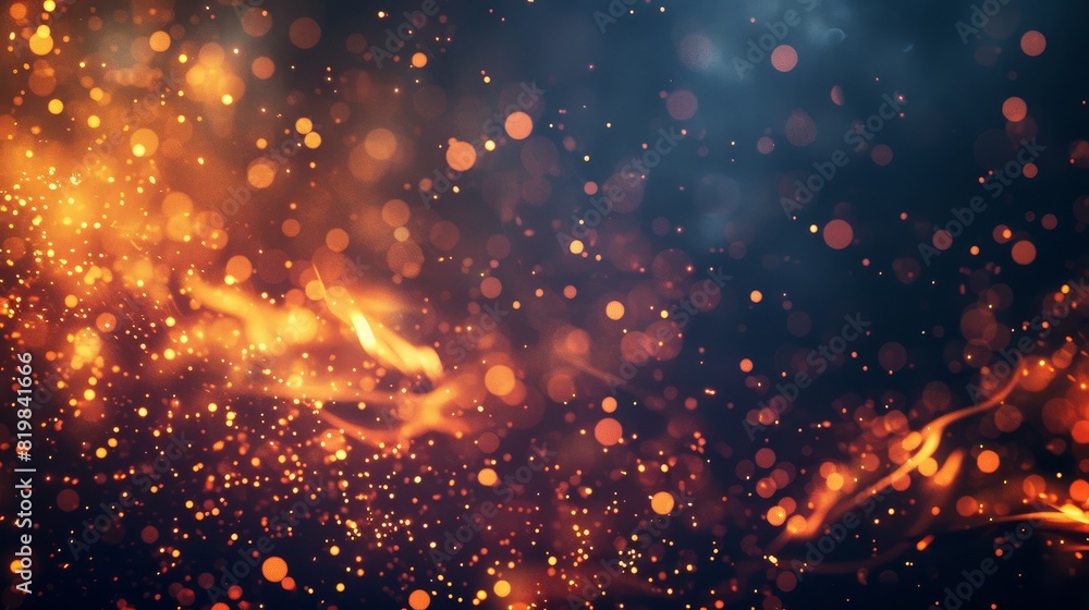 Obraz premium Burning lights and sparks in a controlled environment, with dancing sparks and flames