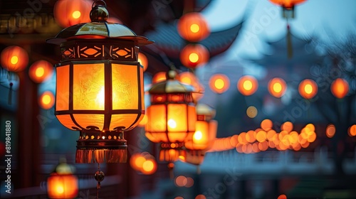 The Flame festival illuminates the night with lanterns radiating a warm, deep orange glow