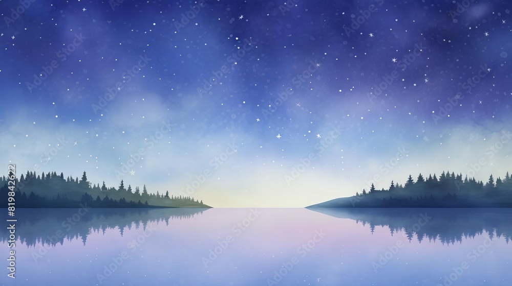 Serene night sky over a calm lake, surrounded by forest. A tranquil, starry scene perfect for relaxation visuals and nature themes. Serene night sky over a calm lake, surrounded by forest. A tranquil, starry scene perfect for relaxation visuals and nature themes.