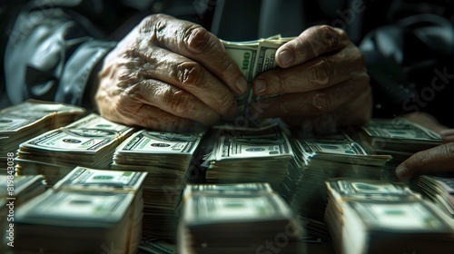 Illicit exchange of money involving law enforcement corruption and unethical behavior photo