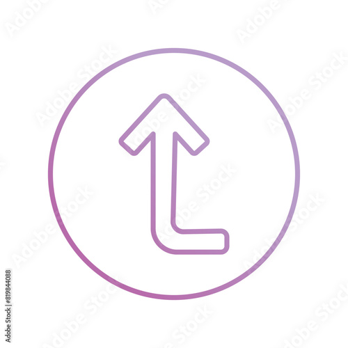 turn up icon with white background vector stock illustration
