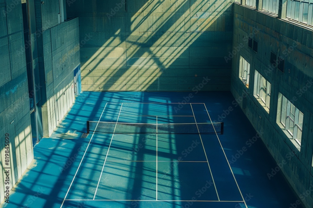 Bird's-eye view of empty rural sports court. Soccer, basketball, volleyball, tennis court.. Beautiful simple AI generated image in 4K, unique. Bird's-eye view of empty rural sports court. Soccer, basketball, volleyball, tennis court.. Beautiful simple AI generated image in 4K, unique.