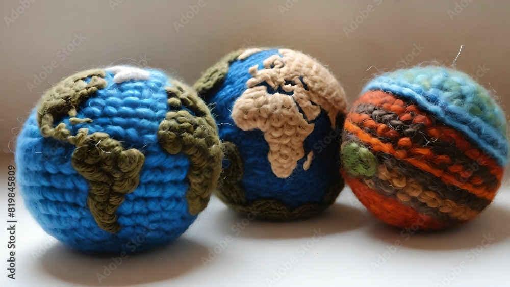 Knitting style planets Knitting style planets