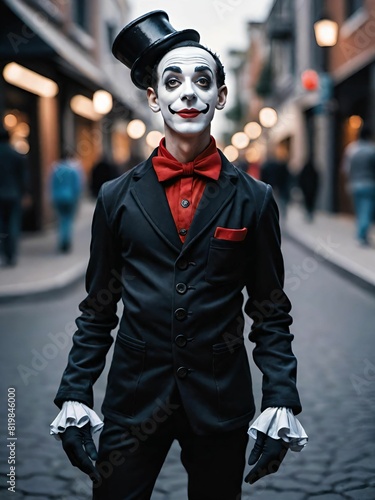 Portrait of mime on the street