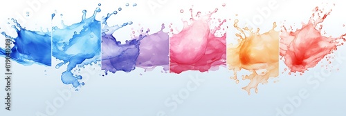 A bundle of watercolor splash graphics for creative projects. photo