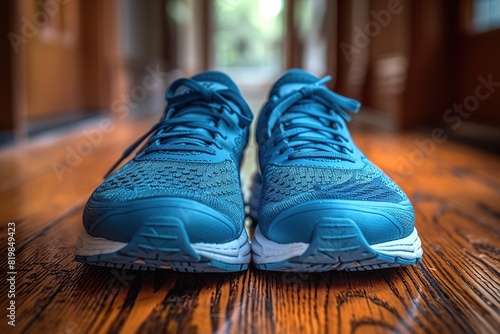 Running Shoes and Fitness Gear Running shoes and fitness gear  emphasizing an active and healthy lifestyle