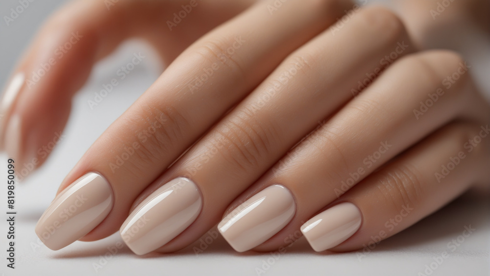 Close up of a woman's hand with gel polished nails , manicure Close up of a woman's hand with gel polished nails , manicure
