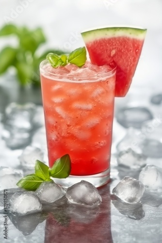 Wallpaper Mural A glass of watermelon juice with a slice of watermelon on top Torontodigital.ca