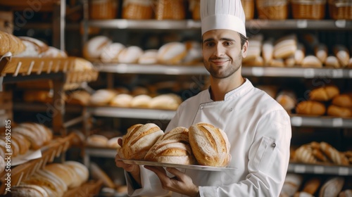 A Chef Presenting Fresh Bread