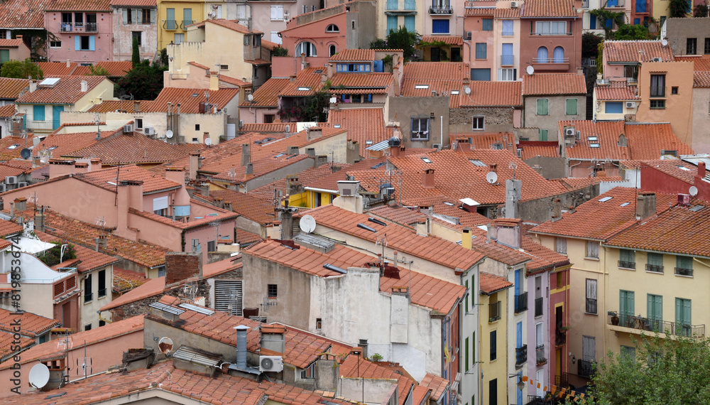 Old town of Collioure seen from the royal castle Old town of Collioure seen from the royal castle