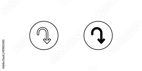 u turn icon with white background vector stock illustration photo