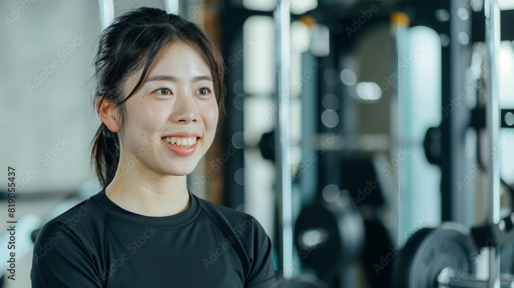 Obraz premium 若い女性 トレーナー スポーツジム