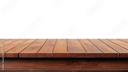 Empty wooden table top Brown For displaying product ,The background is transparent.