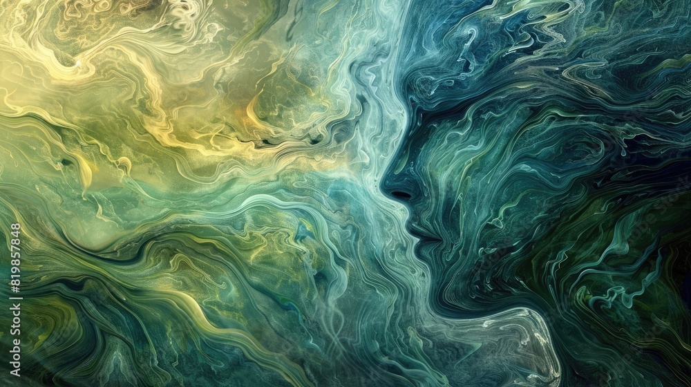 An abstract representation of the mind, with swirling thoughts and memories merging and diverging. An abstract representation of the mind, with swirling thoughts and memories merging and diverging.