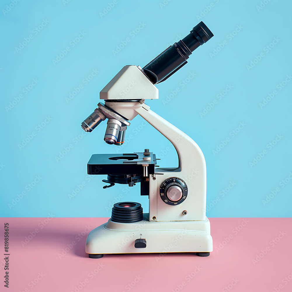Microscope, minimal background, Instruments for expanding microscopic vision are a diagnostic tool for many professions Microscope, minimal background, Instruments for expanding microscopic vision are a diagnostic tool for many professions