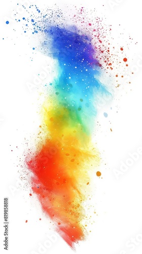 Abstract vector illustration of colorful rainbow powder splashes against a white background  ideal for use in advertising or design projects.