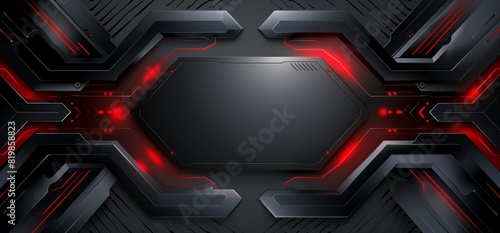 a black and red futuristic background with red lights