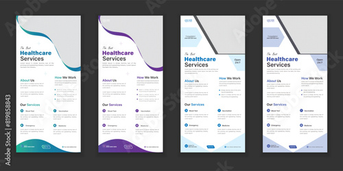 Bundle Medical Roll-Up Or Dl Flyer And Rack Card Design Template For Your Business