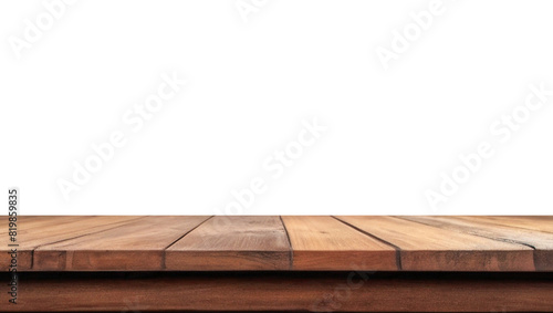 Empty wooden table top Brown For displaying product ,The background is transparent.