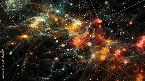 An abstract representation of the internet, with interconnected nodes and pathways of light.