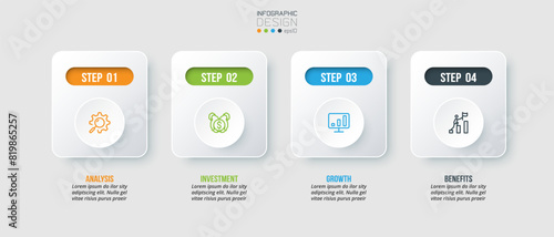 Infographic template business concept with step.
