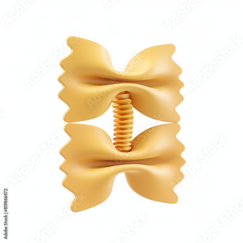 Ultra-Detailed 3D Render of Cute Pasta Icon on Isolated White Background