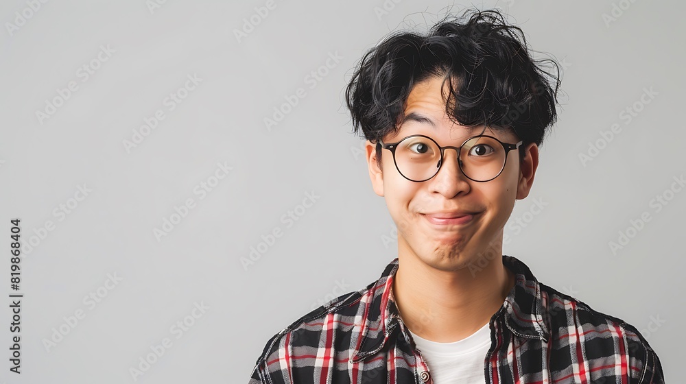 Cheerful Asian Man in Casual Work Attire Making Funny Expression - Real Photo Concept for Diversity and Humor Cheerful Asian Man in Casual Work Attire Making Funny Expression - Real Photo Concept for Diversity and Humor