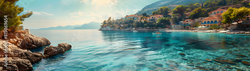 Discover Greece s Undiscovered Islands: Crystal Clear Waters and Charming Villages Await in this Photo realistic View of Hidden Gems Offering Escape from Tourist Spots