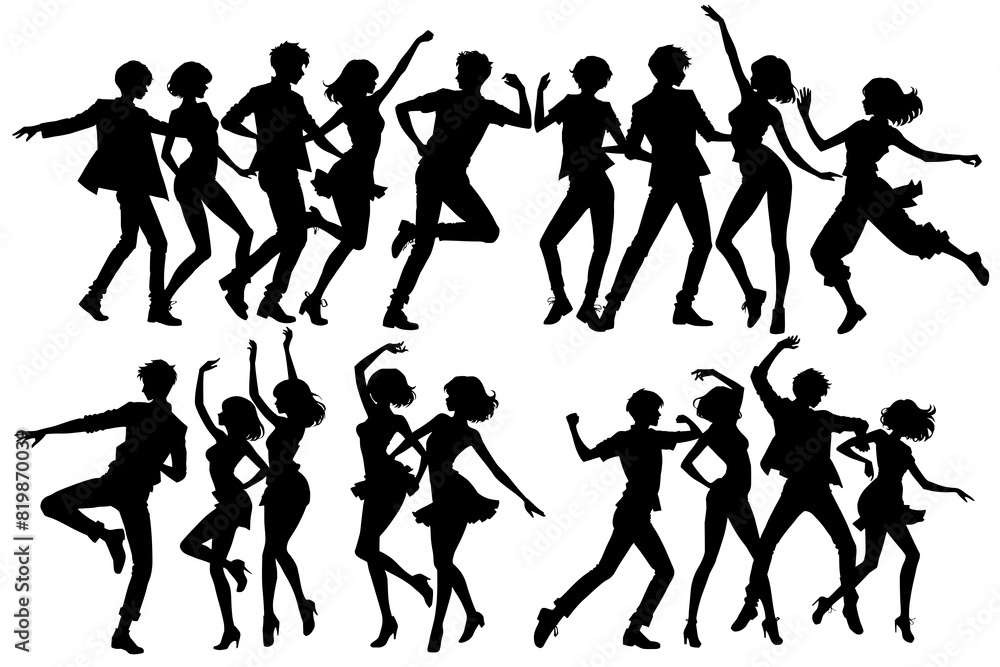 set of shadow dancing people set of shadow dancing people