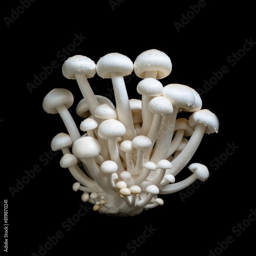 white mushroom realistic on a white background 