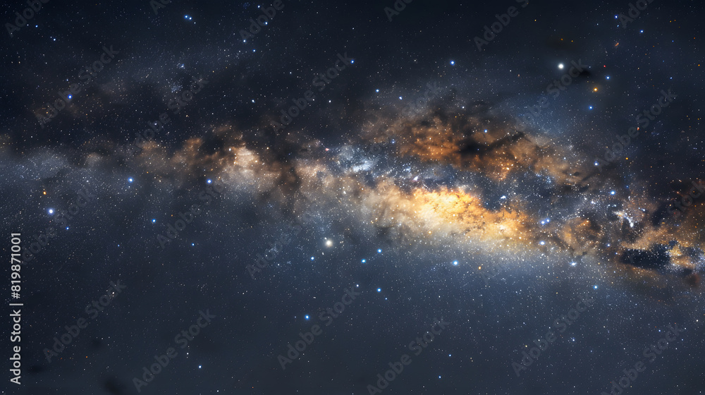 Fototapeta premium A starry night sky with a large yellow star in the middle