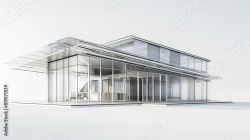 house sustainable architecture on a white background © marco