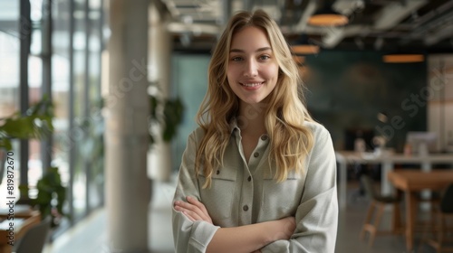 Confident Woman in Modern Office.