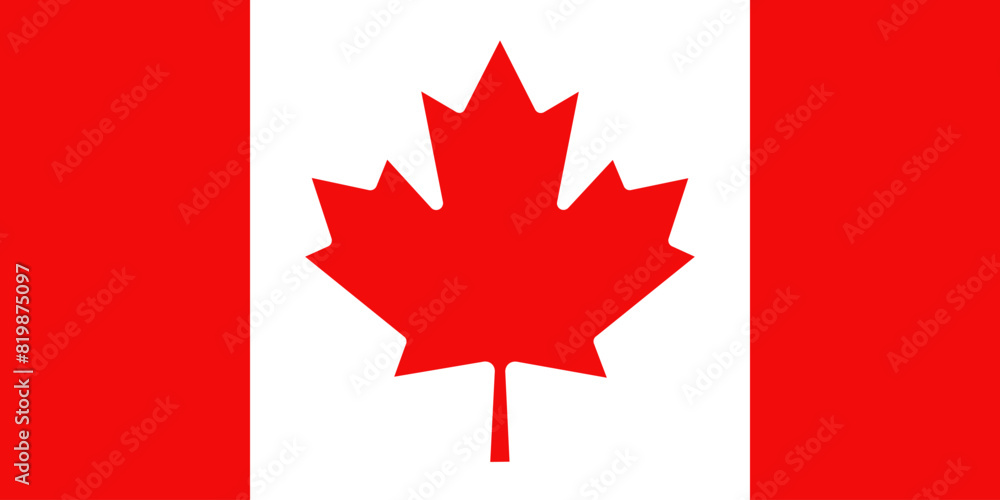Flag of Canada. Official red maple leaf of Canada. Correct proportions and colors. Vector illustration Flag of Canada. Official red maple leaf of Canada. Correct proportions and colors. Vector illustration