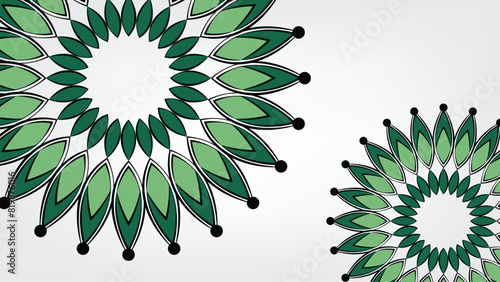 Green colour mandala on white background. Design for card, background, invitation card, poster, banner (ID: 819876016)