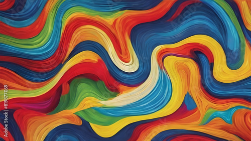 Colorful Rainbow Elegance: Wave Texture Pattern in Artistic Illustration