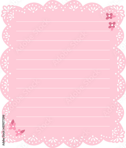 핑크색 레이스 메모지