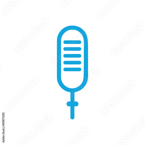 Microphone icon on white background. Vector illustration in trendy flat style