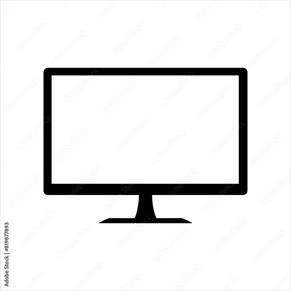 Computer monitor silhouette isolated on white background. Monitor icon vector illustration design. Computer monitor silhouette isolated on white background. Monitor icon vector illustration design.