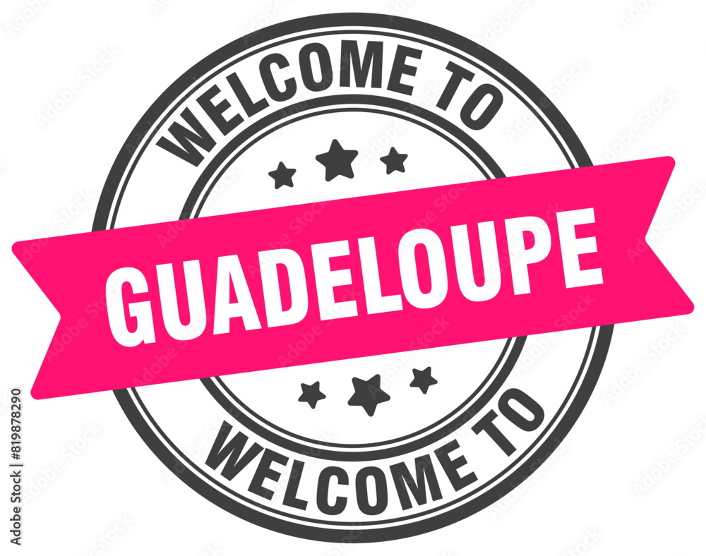 Welcome to Guadeloupe stamp. Guadeloupe round sign