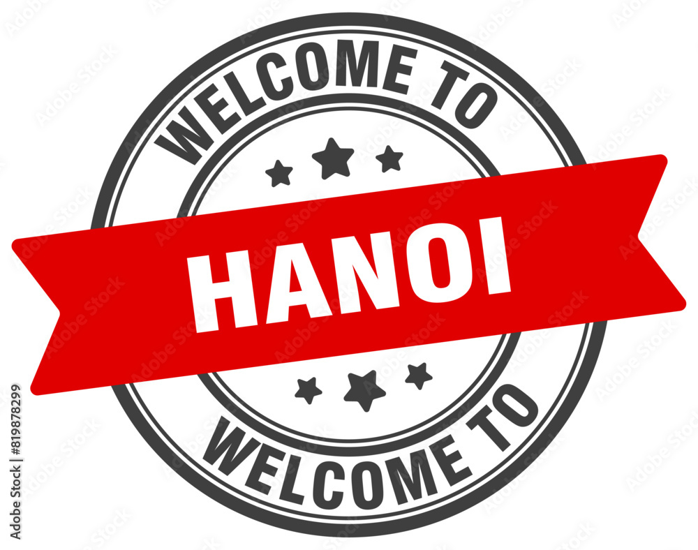 Fototapeta premium Welcome to Hanoi stamp. Hanoi round sign
