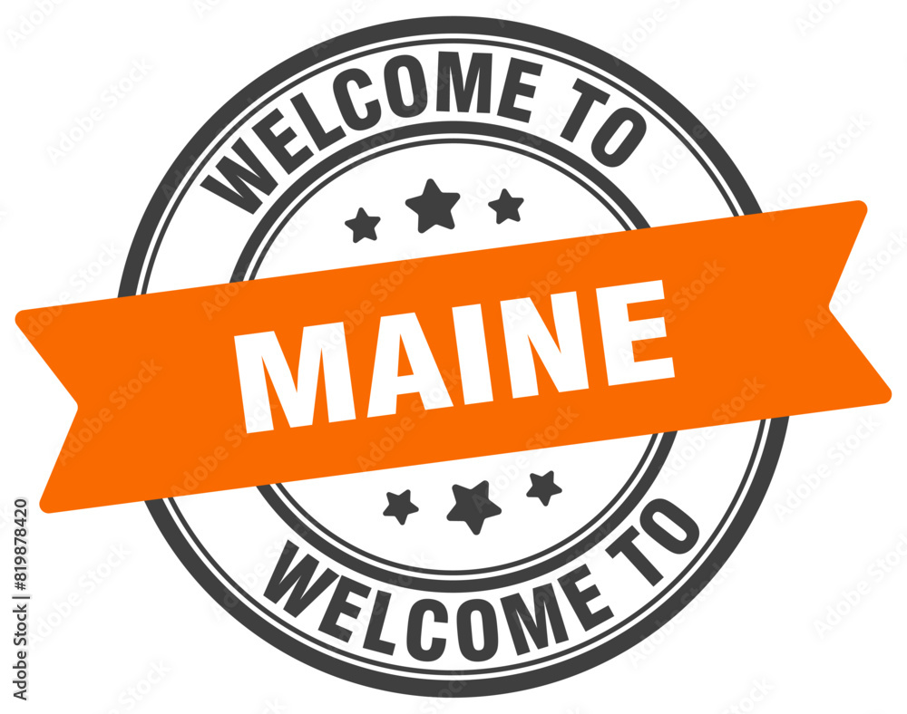 Fototapeta premium Welcome to Maine stamp. Maine round sign