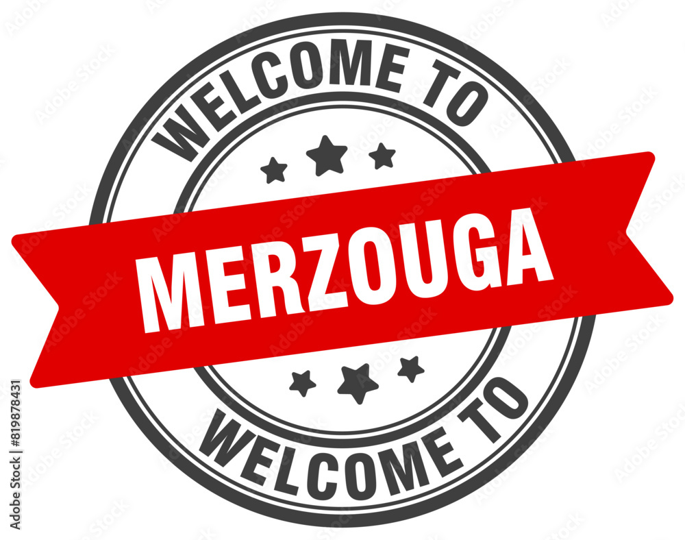 Welcome to Merzouga stamp. Merzouga round sign
