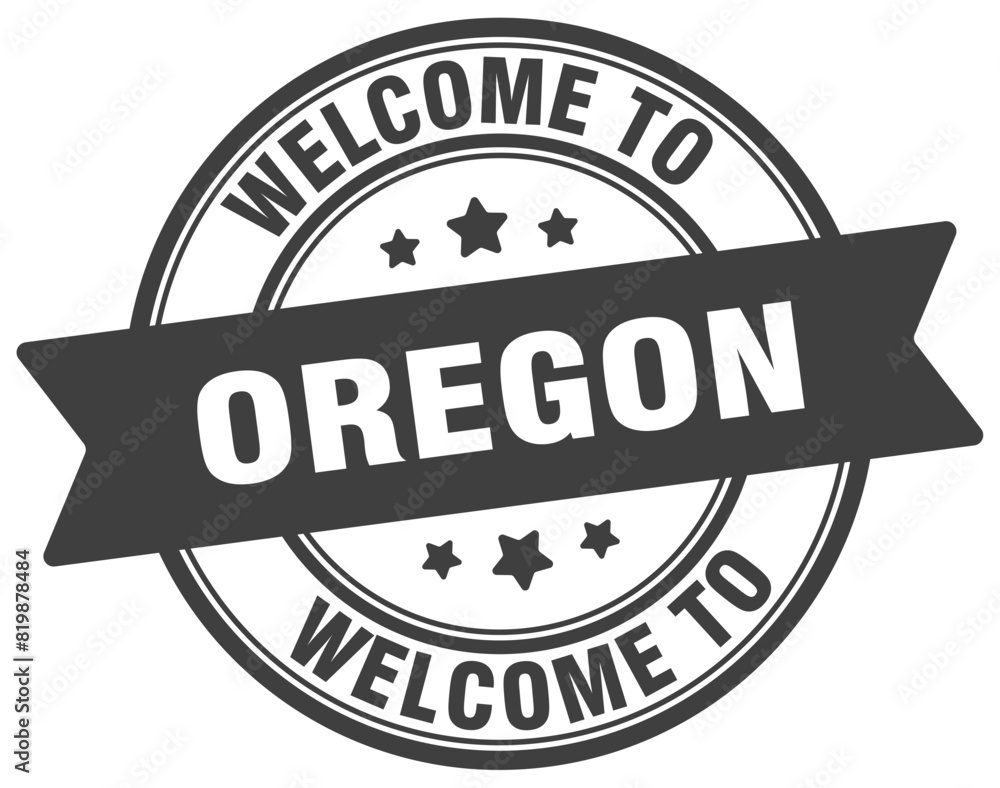 Welcome to Oregon stamp. Oregon round sign Welcome to Oregon stamp. Oregon round sign