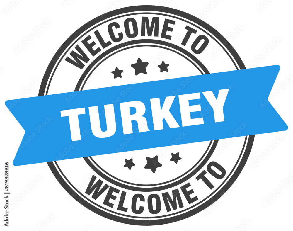 Fototapeta premium Welcome to Turkey stamp. Turkey round sign