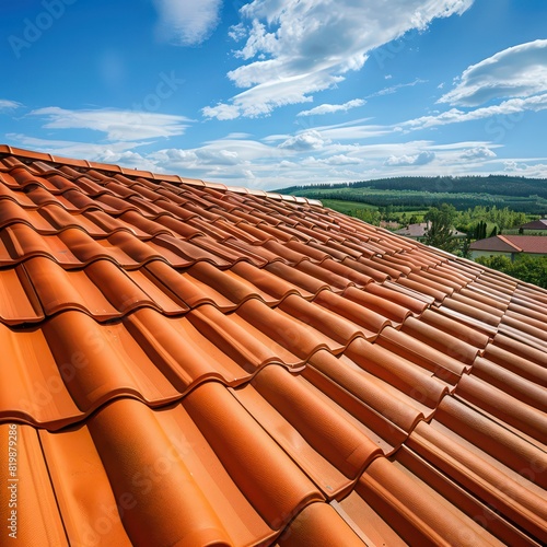 tile roof in ceramic on a full background